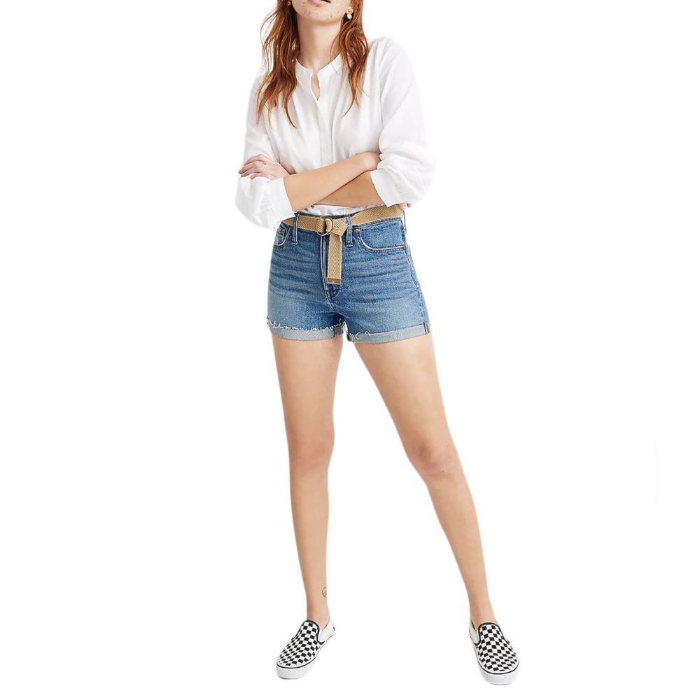 MADEWELL High Rise Denim Shorts in Malden Wash